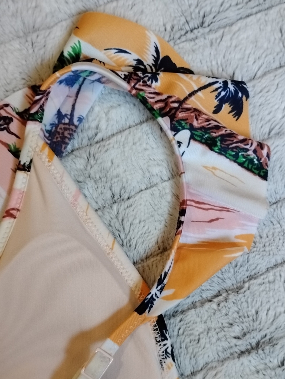 aerie Fun Vintage Hawaii Surf Style Print Bikini Ruffled Tropical - Picture 8 of 11